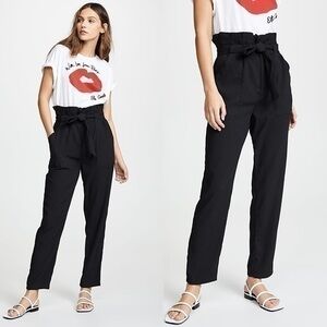 Revolve Cupcakes and Cashmere Tyson Paperbag Belted Black Pants NWT XS